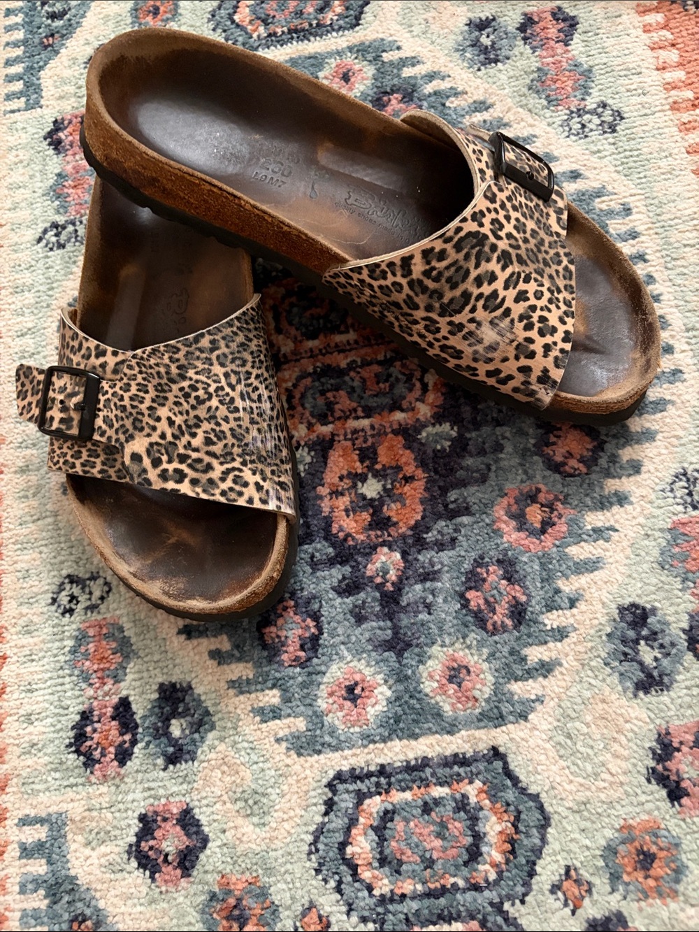 Birki’s Leopard Print Slide Sandal
